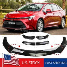 Glossy Black Front+Bumper Lip Splitter /Spoiler For Toyota Corolla Sedan SE SXE