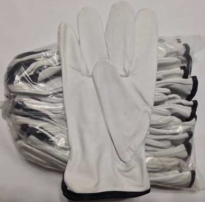 12 Pair Pack, Goat Skin Grain Leather Drivers, work safety  (PPE),Size S,ML,XL