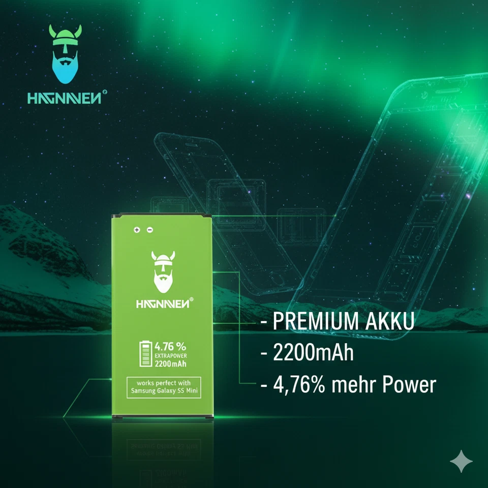 Hagnaven® Akku für original Samsung Galaxy S5 mini SM-G800F Ersatz Batterie - Bild 2 von 4