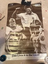 Vintage Denver Broncos Coach Dan Reeves AFC Champions Poster Signed Wrangler LE