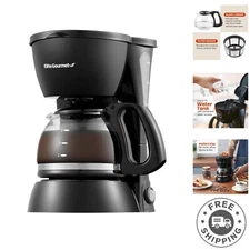 4-Cup Automatic Coffee Brewer with Reusable Filter and Water Level Indicator