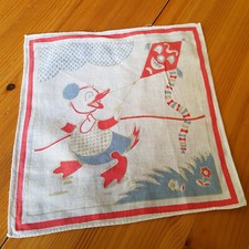 altes Kinder Stofftaschentuch Taschentuch Ente Vintage
