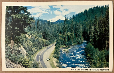 Oregon Cascade Mountains River Highway Postcard