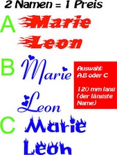 Autoaufkleber Wandtattoo Aufkleber Sticker  Name nach Wunsch -  freie Farbwahl 