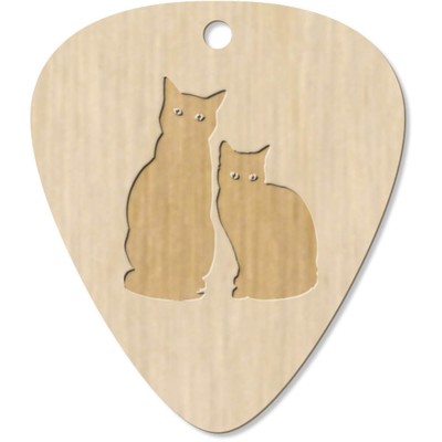 7 x ''Paar Katzen'' Gitarren-Plektren/Anhänger (GP00010014)