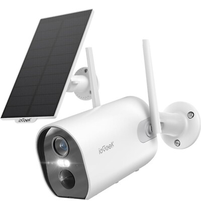 ieGeek Wireless Outdoor Solar Security Camera 2K Home WiFi Battery CCTV System