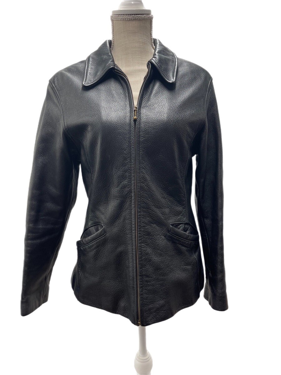 EUC Vintage WILSONS Thick Heavy Black Motorcycle Leather Jacket