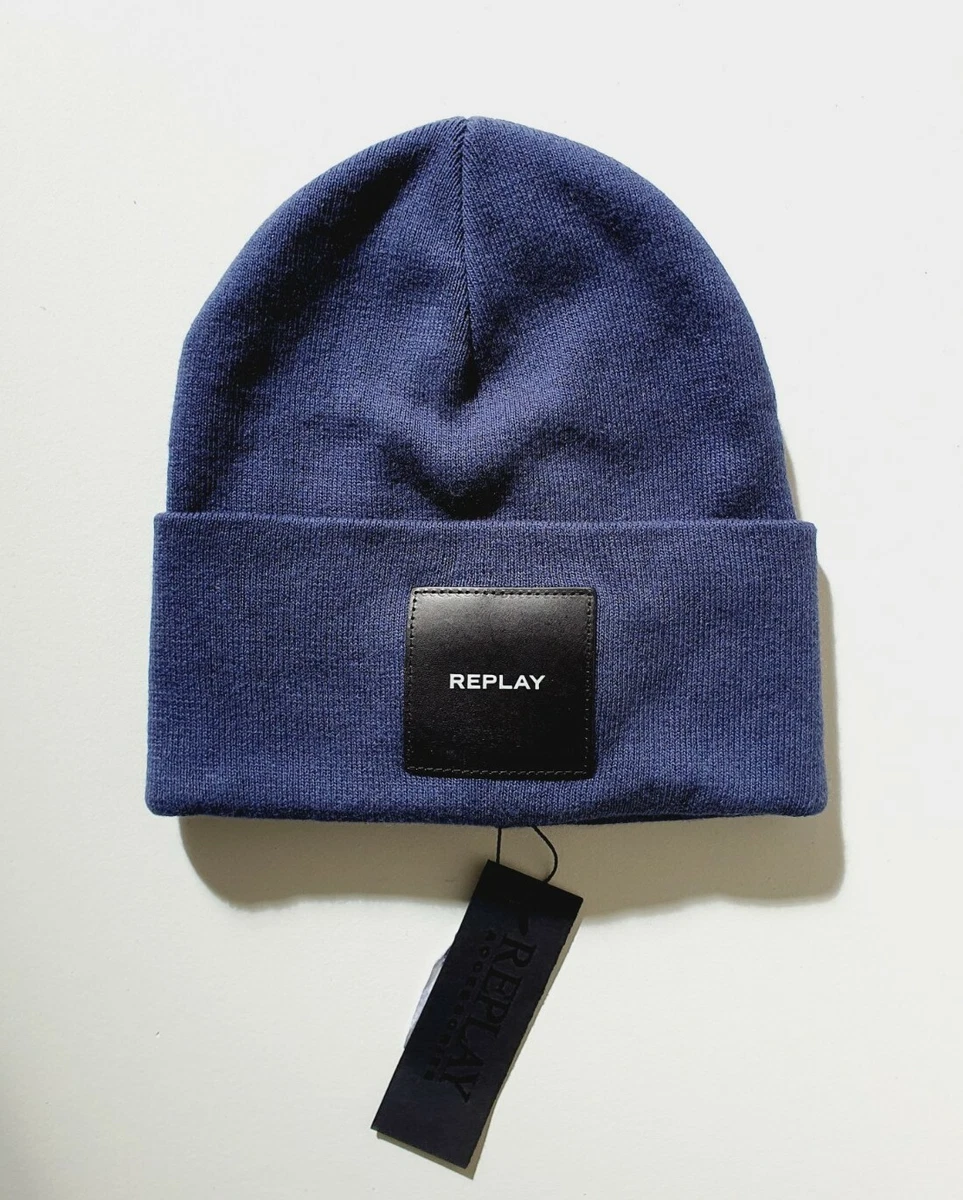 mens navy blue beanie hat