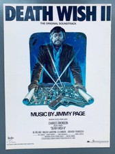 DEATH WISH II 1982 vintage POSTER ADVERT CHARLES BRONSON Led Zeppelin JIMMY PAGE