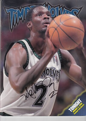Minnesota Timberwolves John's Malik Sealy RIP Signed Autograph 2000  Program