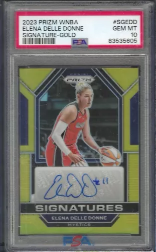 ELENA DELLE DONNE 2023 PANINI PRIZM WNBA GOLD PRIZM AUTO /10 PSA 10 GEM POP 3