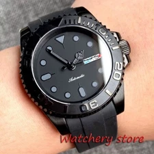 Tandorio 40mm Mens Watch Black Dial Sapphire Glass Japan NH36 Automatic movement