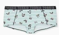Torrid Logo Mint Blue Pups Stripe boyshort panty 2x NWT PLUS