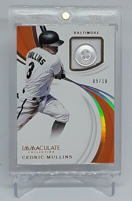 Cedric Mullins 2019 Immaculate Baseball - BUTTON PATCH (09/10) Baltimore Orioles