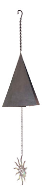 Mid Century Iron Wind Chime Heavy Hang Outdoors Distressed Iron Sculpture mcm