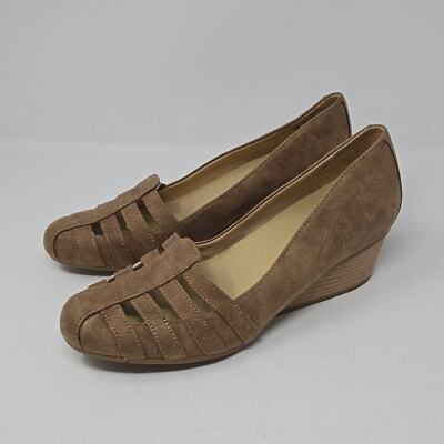 Dr. Scholl's Be Free Fisherman Wedge Pump Tan Color Size 9.5