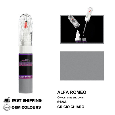 FÜR ALFA ROMEO GRIGIO CHIARO 612/A Touch Up Lackstift Pinsel Fix Kit Kratzer ...