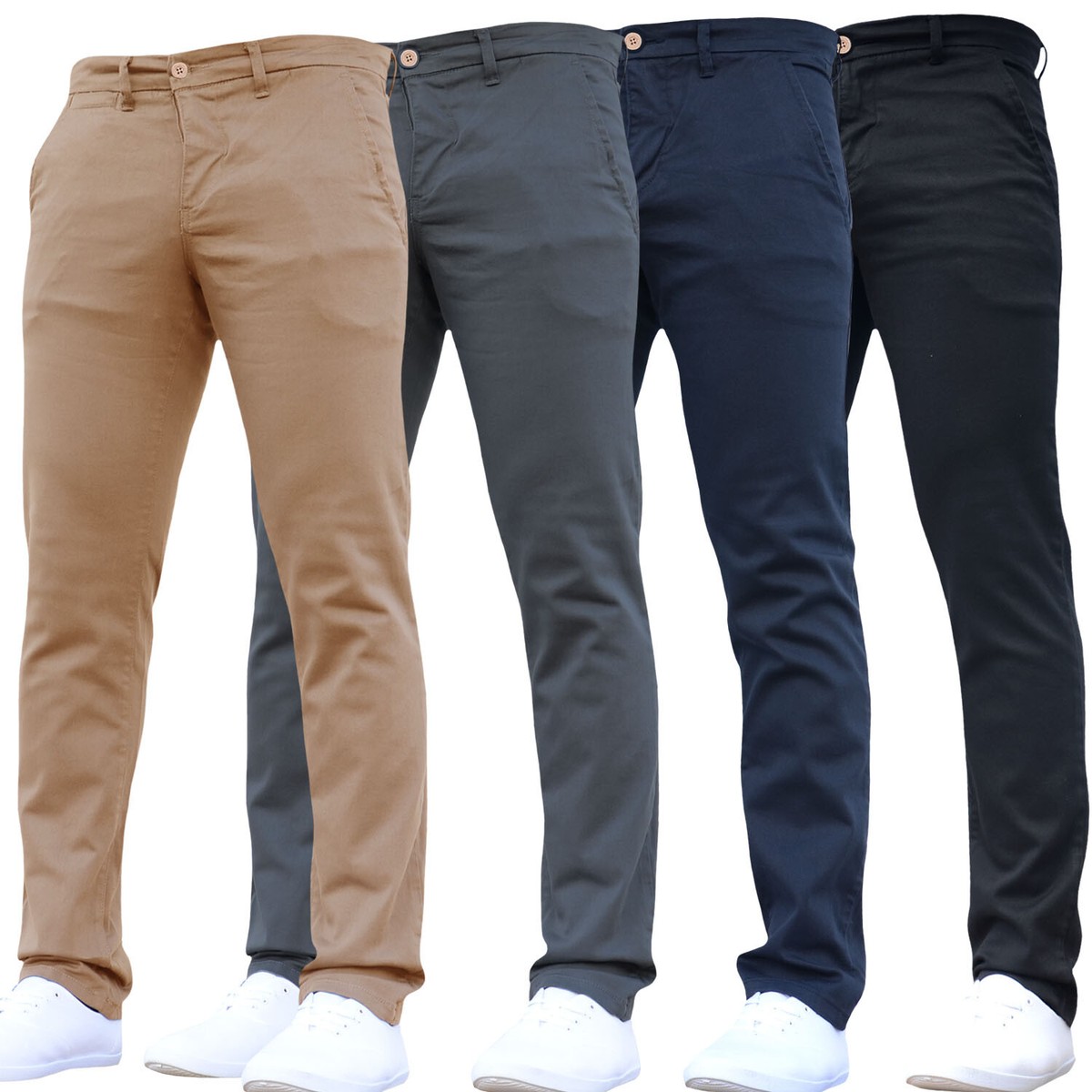CROSSHATCH Mens Stretch Chinos Designer Casual Work Cheap CROSSHATCH Mens Stretch Chinos Designer Casual Work Cheap