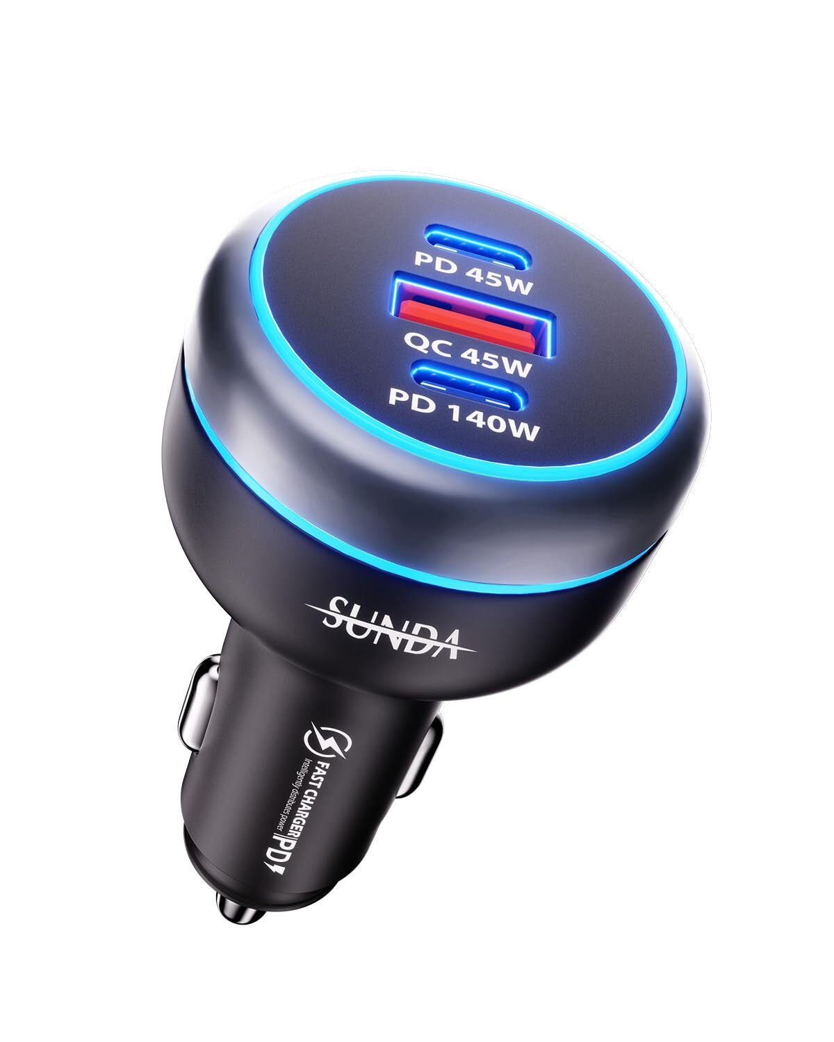 230W USB C Fast Car Charger with 3 Ports and Dual PD140W Type C