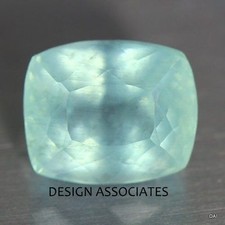 AQUAMARINE 10X8 MM CUSHION CUT CHECKERBOARD TOP TREATED MOON GLOW