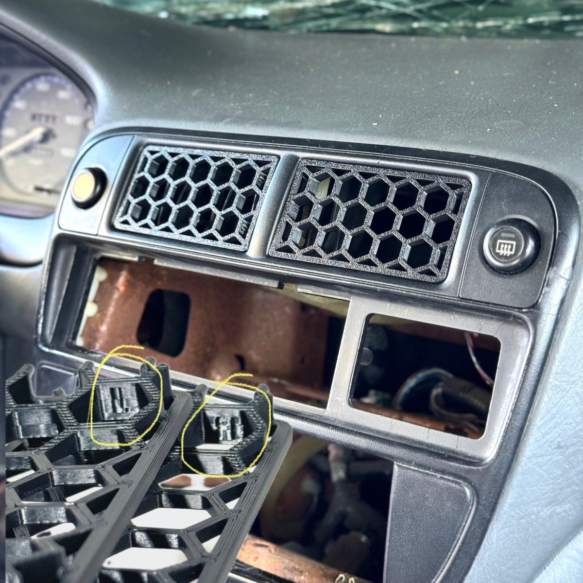 96-98 EK Civic CENTER HEX VENTS fits ONLY USDM STYLE TRIM | eBay