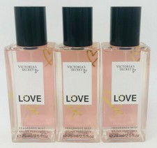 3 VICTORIA'S SECRET Love FRAGRANCE BODY MIST SPRAY PERFUME 2.5 OZ TRAVEL SIZE