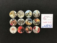 AAFES POGS, 15th Printing, 12 POGS, 5c COMPLETE set, #P1832, FAIR+