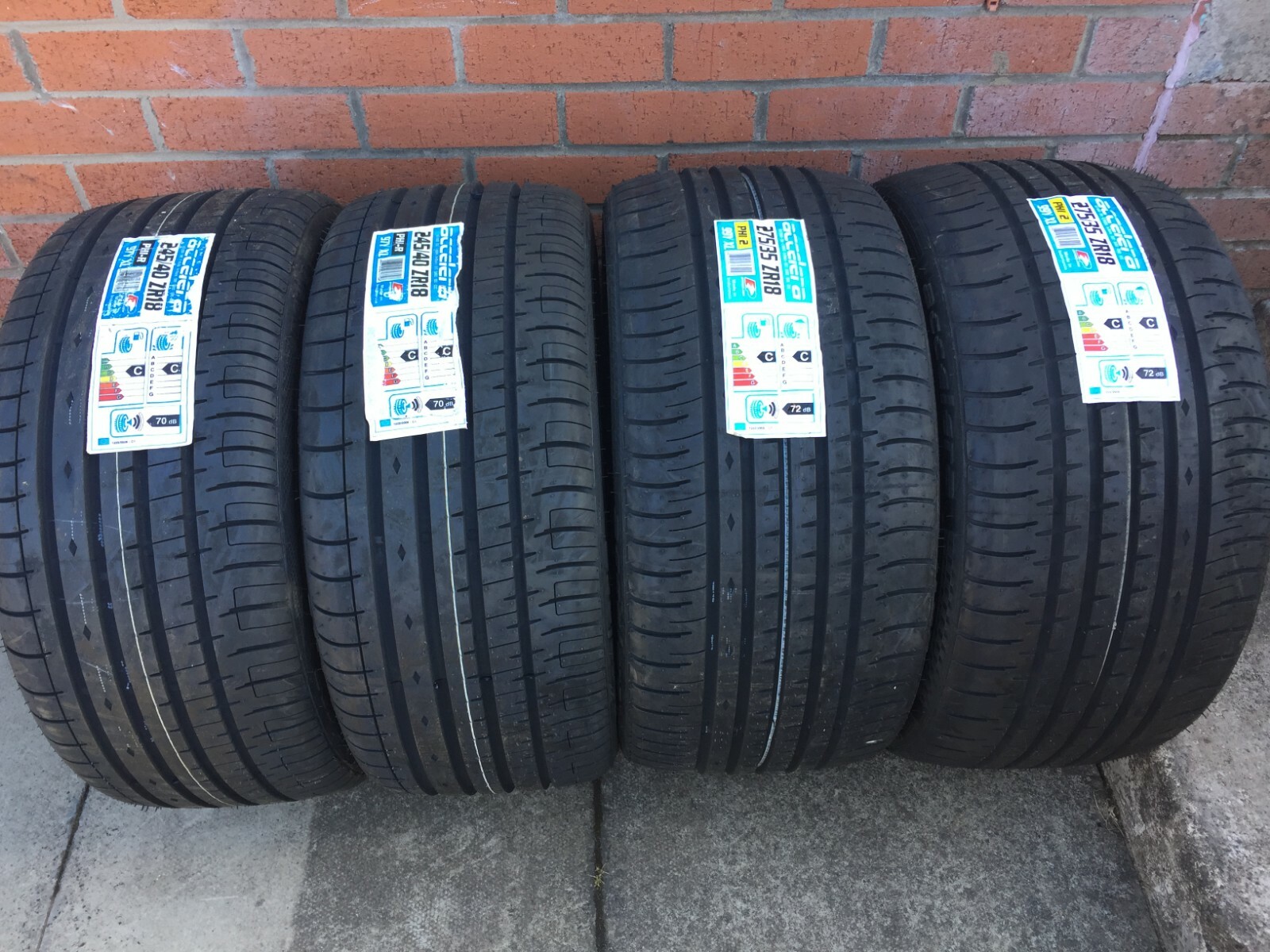 4 X 18 ACCELERA TYRES 2 X 275/35ZR18 + 2 X 245/40ZR18 XL EXTRA LOAD