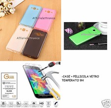 per SAMSUNG GALAXY J3 ( 2016 ) J320 Custodia COVER gel SILICONE +PELLICOLA vetro