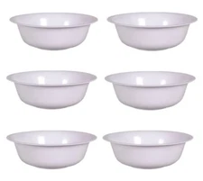 6-Pack Sturdy WHITE Cereal Bowls 6.5" Wide BPA-FREE Plastic FAST FREE SHIPPING
