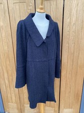 Marni Midnight Navy Black 100% Cotton Wool Raw Edges Coat It44