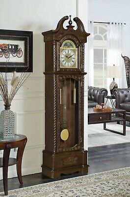 Traditional Grandfather Clock Westminster Chimes Pendulum Brown Coaster  900721 | eBay