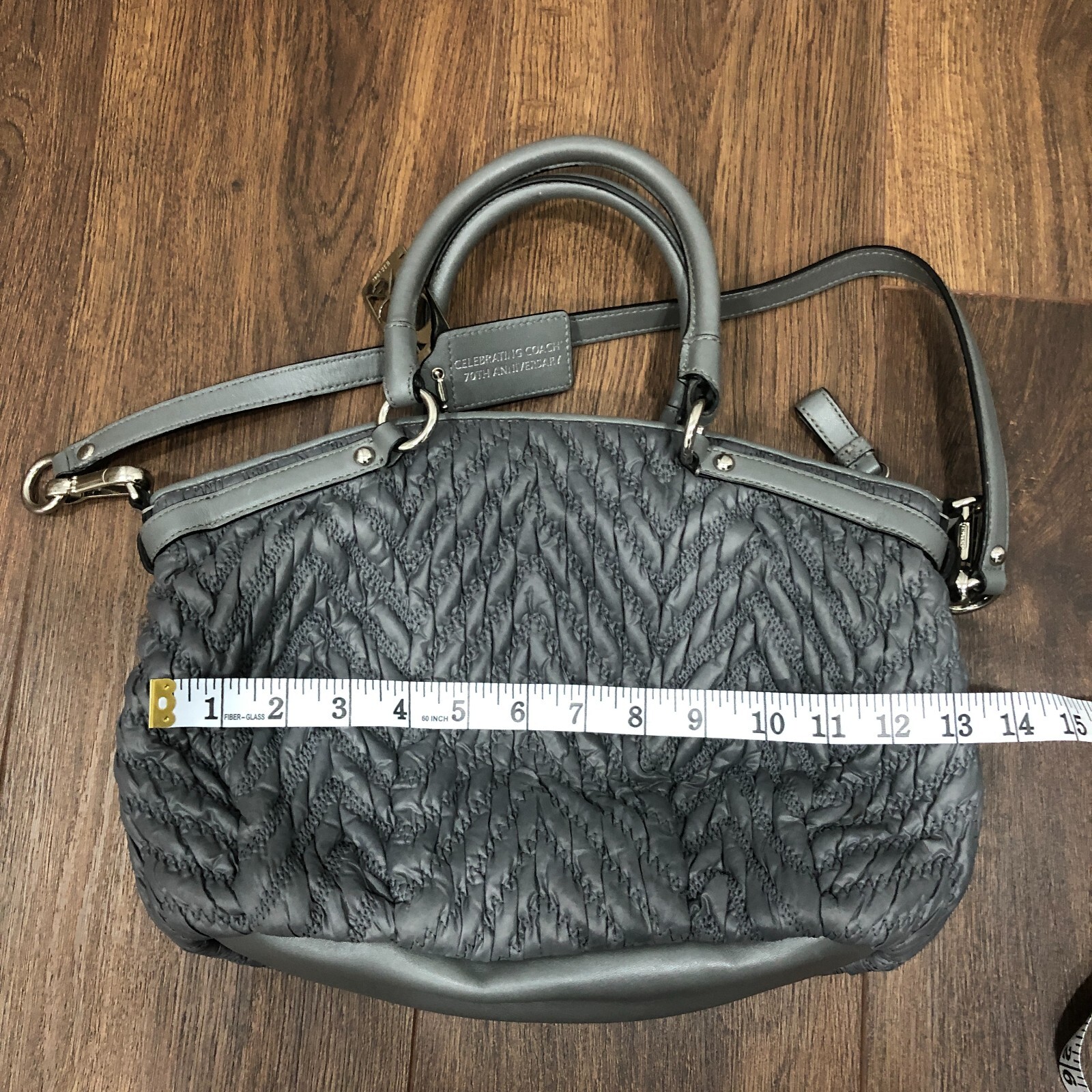 COACH Madison Quilted Chevron Nylon Handbag Purse Car… Gem