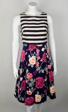 Moulinette Soeurs Anthropologie Women’s Split Dress Stripes Floral Sz 0 Pockets