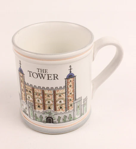 Vintage Denby England "The White Tower" Coffee Tea Mug Cup Stoneware
