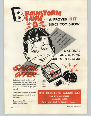 1954 PAPER AD Toy Brainstorm Beanne The Electric Game Company