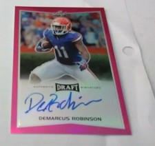 2016 LEAF DRAFT AUTOGRAPH  DEMARCUS ROBINSON PURPLE PINK #19/20 KC CHIEFS AUTO