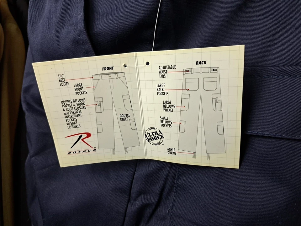 Rothco Navy Blue EMT BDU Uniform Pants Trousers Security Multi-Pocket 9841 - Image 2 of 4