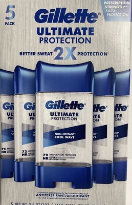 Gillette Ultimate Protection 6-in-1 Antiperspirant, 3.8 Ounce (Pack of 5)