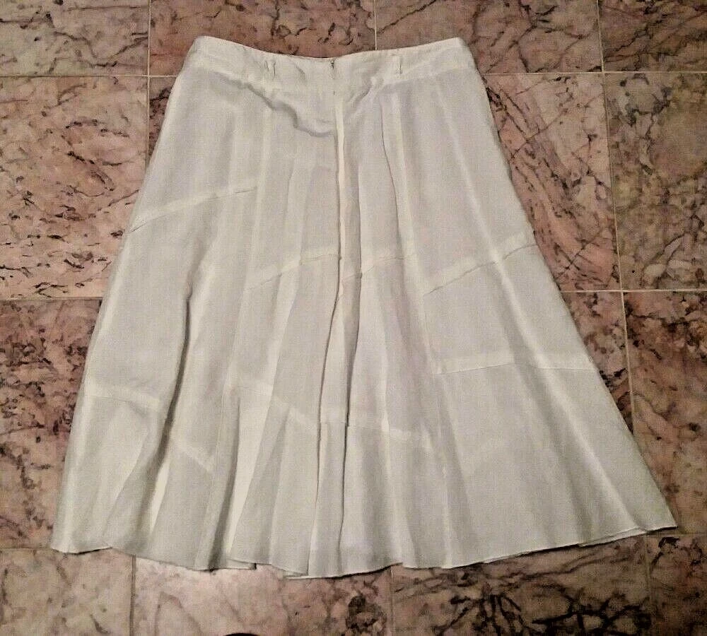 White linen flared skirt cheap