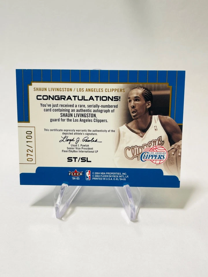 SHAUN LIVINGSTON 2004-05 Skybox E-XL RC Rookie SIGNINGS OF THE TIMES Auto #d/100 - Image 2 of 2