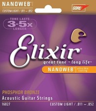 NEW LOT OF 2 SETS Elixir 16027 Strings Acoustic Phosphor NANOWEB Custom light