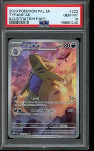 PSA 10 GEM MINT Pokemon Tyranitar Paldea Evolved Illustration Rare 222/193