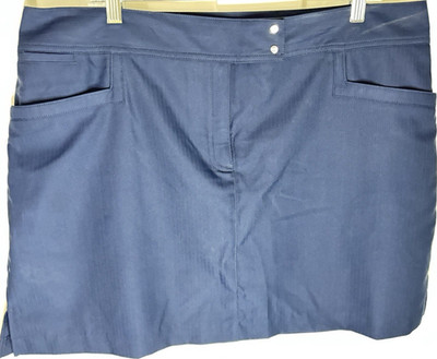 IZOD Golf Women's Blue Solid Golf Skort Size 18 Regular Short Flat Front