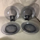 Pyrex Corelle Festiva Amethyst Saucer Plate Set 4 Purple Swirl Vtg Dinnerware
