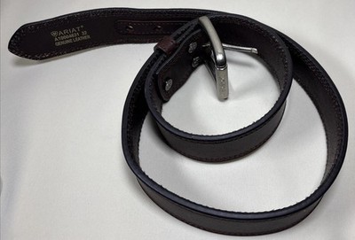 Pre-Owned Ariat Men s Roller Brown Leather Belt A10004631 Size 32 1-1/2  Wide
