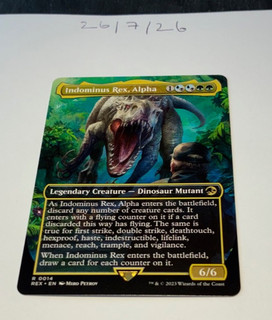 Magic the Gathering MTG Indominus Rex Alpha x1 Rare Borderless Karte NM/M