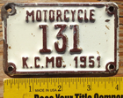 Item photo. Show Listing Details page. Listing 1951 Kansas City Missouri Motorcycle License Plate Number Tag