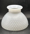 Vintage Milk Glass Hobnail Lamp Shade White Hurricane 8" Base
