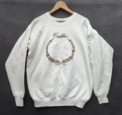 Fruit of the Loom Cadillac Sweatshirt Puffy Print Emblem Grandpa Dad Core XL